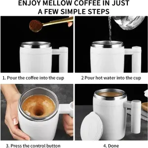 Taza Con Mezclador Automático Acero Inox