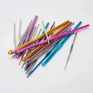 Set Agujas Crochet En Aluminio 22 Pcs