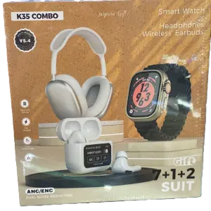 Combo reloj smart + audifonos + diadema