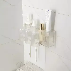 Soporte organizador de baño con vaso