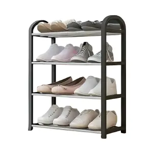 Zapatero Metalico 4 Niveles Estante Gris