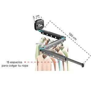 Tendedero de ropa extensible telescópico