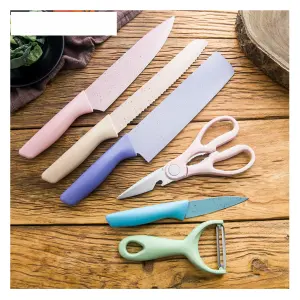 Set De Cuchillos Juego X6 Piezas Colores