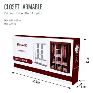 Closet Armario Plegable De Tela 3 Puerta