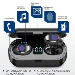 Audífonos f9 Bluetooth 5.0 Power Bank