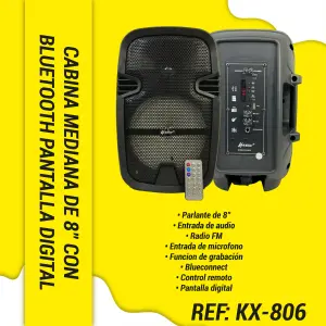 CABINA MEDIANA DE 8" CON BLUETOOTH