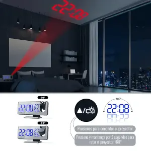 despertador Radio FM proyector de tiempo