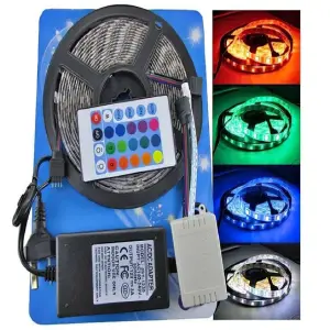 Cinta Led Rgb 5mts Blister Adaptador Con