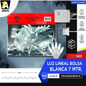 Luz Led Lineal 7 Metros Navideña Cable T