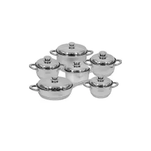Bateria De Ollas Acero Quirurgico 12 Pz