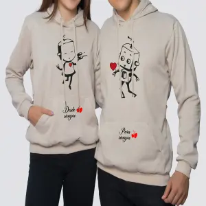 Buzos,Hoodies Pareja  robot