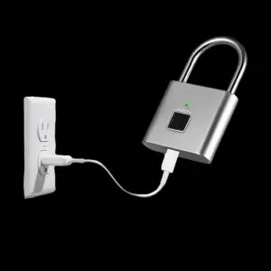 Candado Recargable Huella Digital Acero
