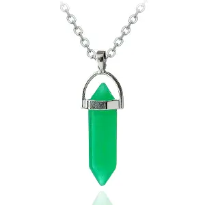 Collar Cuarzo Jade Cadena Acero + Estuch