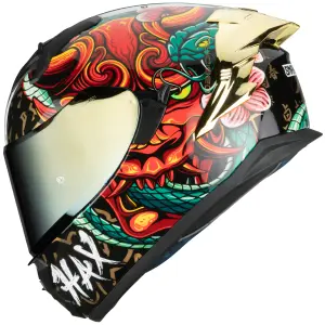 CASCO OBSIDIAN SNAKE DEMON NEGRO ROJO T