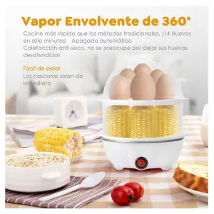 Hervidor Eléctrico de 14 Huevos: ¡Cocina a Vapor con Facilidad! - Hervidor electrico de 14 Huevos vapor