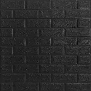 Panel Adhesivo ladrillo negro x 5u