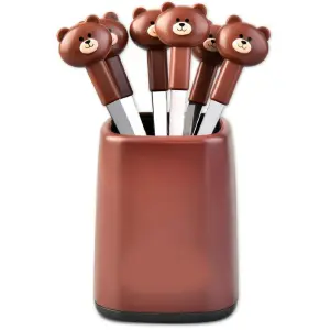 Set 6 Tenedores Caja Almacenamiento Oso