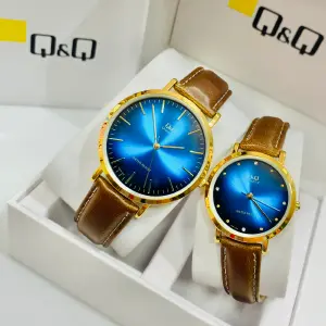 RELOJ Q&Q PAREJA EN CUERO ORIGINAL