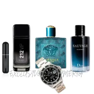 212 black+ Eros+Sauvage+reloj+perfumero