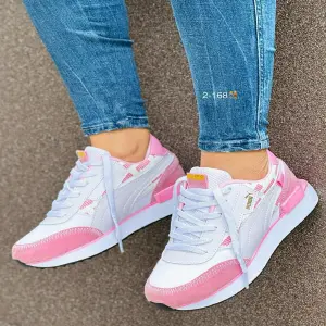 Tenis Puma Zigzag Blanco Rosa Dama