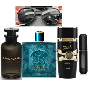 Asad lattafa+eros+ombre +gafas+perfumero