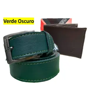 Correa Cuero Crupón+ Billetera sintetico