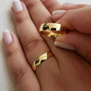 Argollas Clásicas X3: Elegancia atemporal en oro laminado de 18k - Argollas clásica  X3 3 oro laminado 18