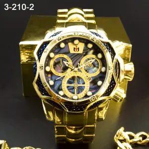 3-210 RELOJ NEPIC DORADO PULSO METÁLICO