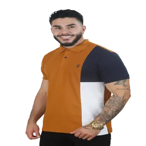 CAMISETAS TIPO POLO COMBINADA 043C-OCRE