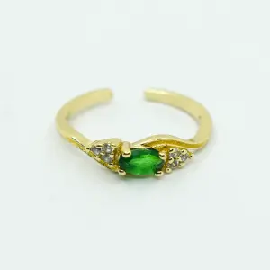 ANILLO DORADO ARGOLLA ESMERALDA