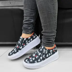 calzado dama tipo vans plataforma snoopy