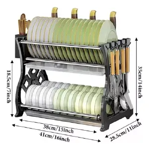 ESCURRIDOR DE PLATOS 2 NIVELES: Secado Perfecto y Organización Inigualable - ESCURRIDOR PLATOS 2 NVL