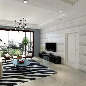 Paneles pared 3D Blancos Cuadrados x6