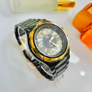 RELOJ CABALLERO Q&Q PULSO ACERO NEGRO