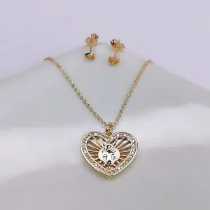 JUEGO DE CADENAS CORAZON DE VIRGEN BRIL