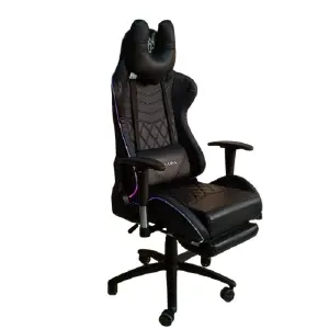 SILLA GAMER NEGRA RGB ERGONOMICA PREMIUM