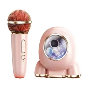 Parlante Karaoke Astronauta Rosado