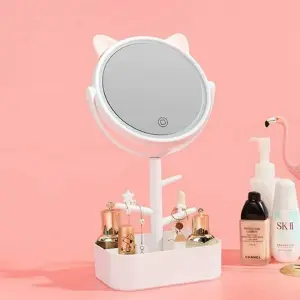 Espejo Luz Led Diseño Gato 360°
