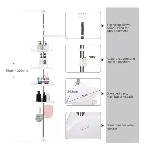 Estante Esquinero Plegable Para Baño