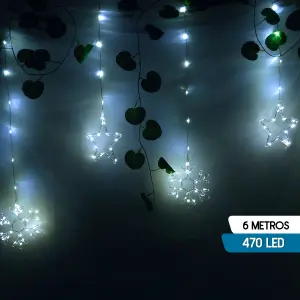 Luces Led Estrellas Y Copos 6m 1632B