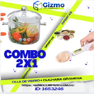 Combo Olla de Vidrio + Cuchara Gramera