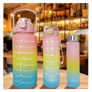 Combo 3 Termos Botella Agua Motivacional: ¡Hidratación y Estilo al Máximo! - Combo 3 Termos Botella Agua Motivacional