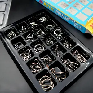 Rompecabezas Metal Puzzle 20 Pcs Iq Test
