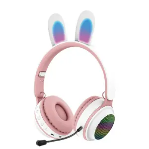 Audifonos Diadema Con Orejas De Conejo