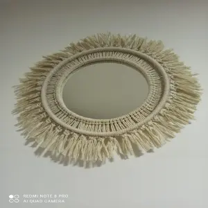Espejo de Pared Redondo en Macramé