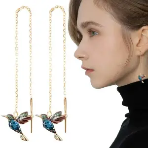 SET CADENA COLIBRI + ARETES COLIBRI
