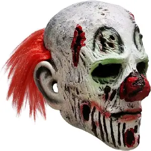 Mascara en latex payaso quemado Hallowee