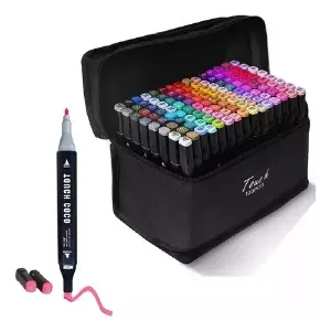 Set de Marcadores x120 Pzs Doble Punta: ¡El Kit Definitivo para tu Creatividad! - Set De Marcadores x120 Pzs Doble Punta