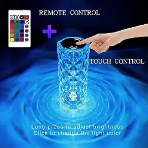 Lampara de mesa cristal Control remoto