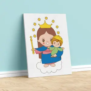 VIRGEN NIÑOS LIENZO 17